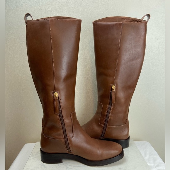 TORY BURCH THE RIDING BOOT LEATHER RICH BROWN - Picture 13 of 16